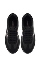 Women's Black Lace-Up Thick-Soled Sneaker | Derimod