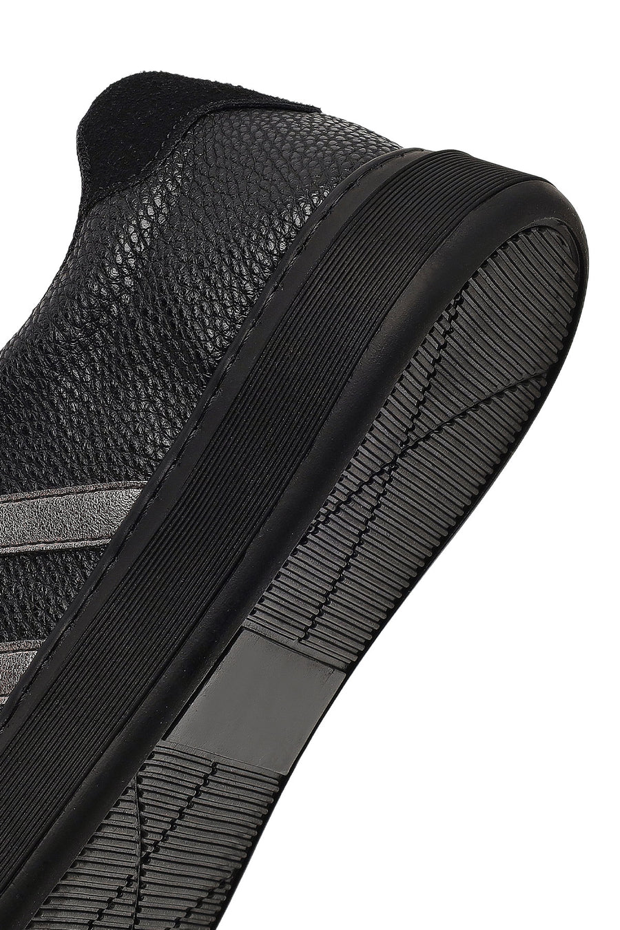 Women's Black Lace-Up Thick-Soled Sneaker