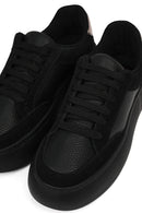 Women's Black Lace-Up Thick-Soled Sneaker | Derimod