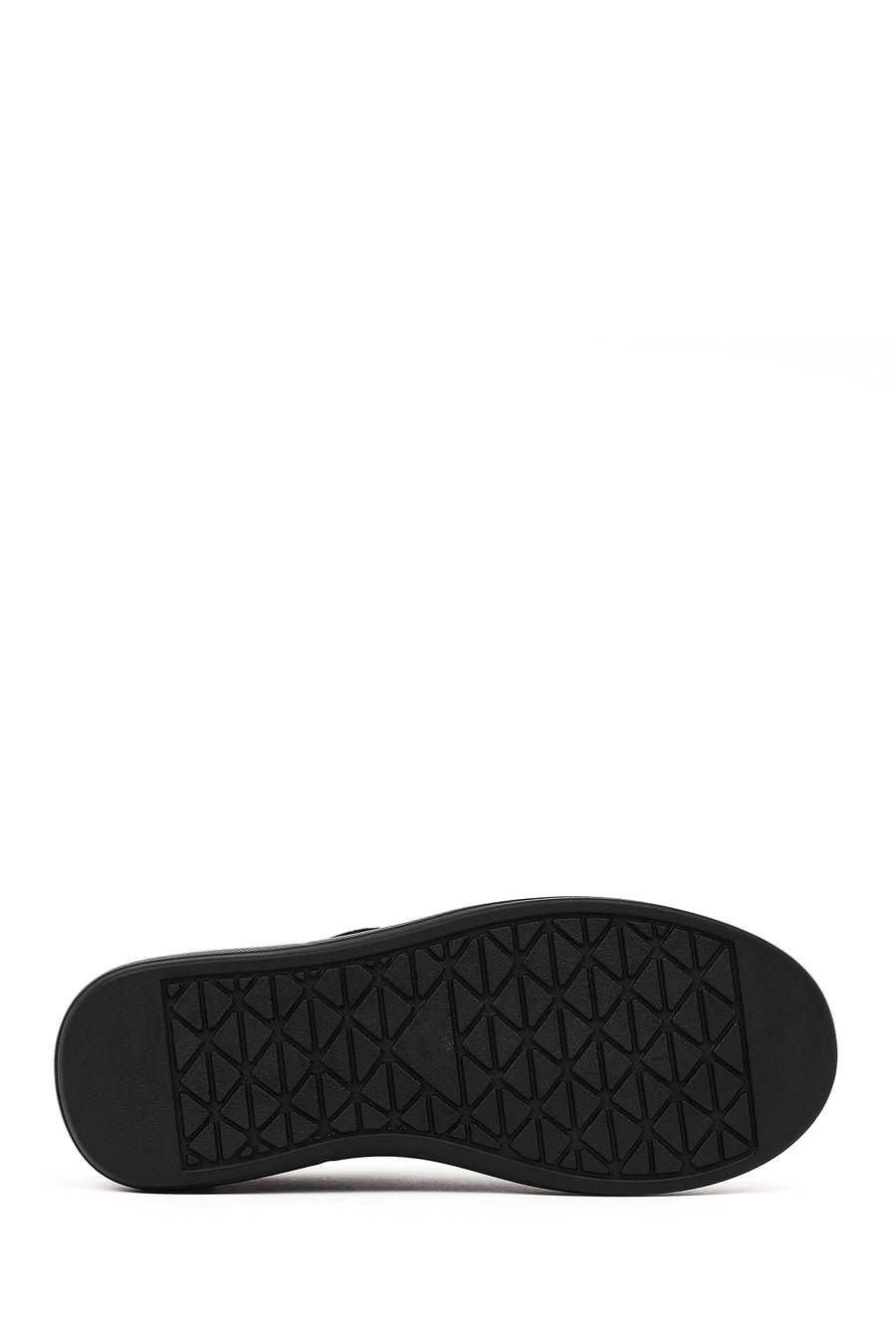 Women's Black Lace-Up Thick-Soled Sneaker