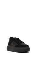Women's Black Lace-Up Thick-Soled Sneaker | Derimod