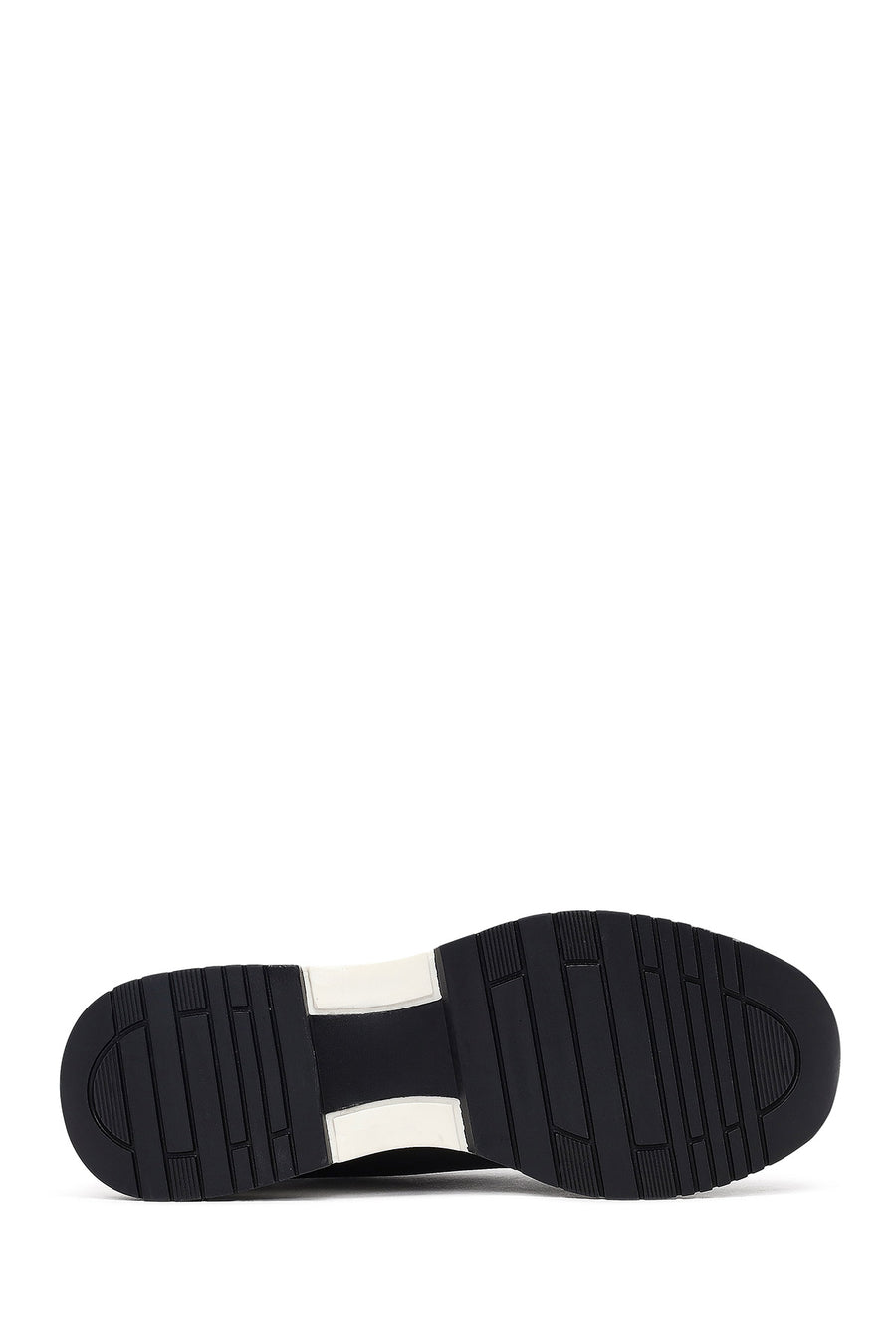 Woman Black Lace-Up Wedge-Heeled Sneakers