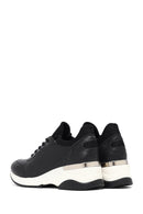 Woman Black Lace-Up Wedge-Heeled Sneakers | Derimod