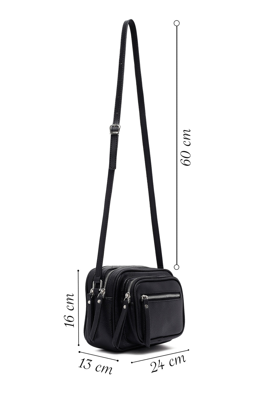 Women's Black Long Strap Crossbody Bag