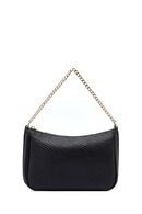 Women's Black Long Strap Quilted Crossbody Bag | Derimod
