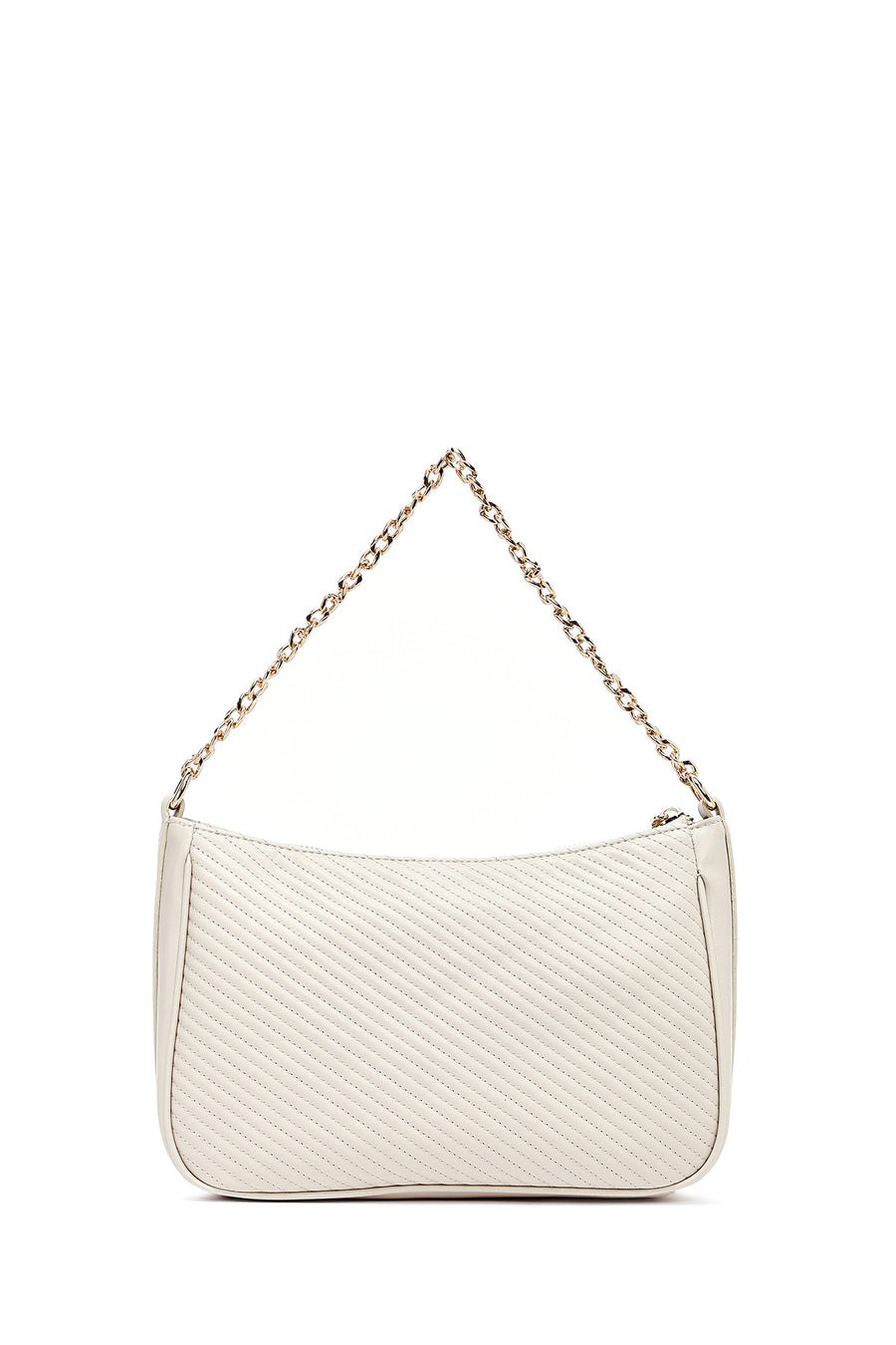 Women's Cream Long Strap Quilted Crossbody Bag