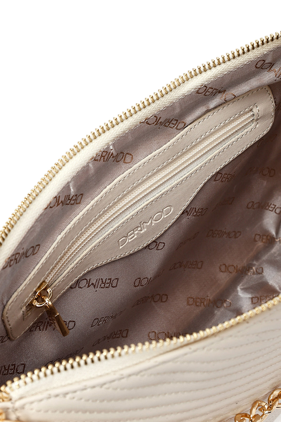 Women's Cream Long Strap Quilted Crossbody Bag