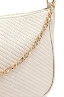 Women's Cream Long Strap Quilted Crossbody Bag | Derimod