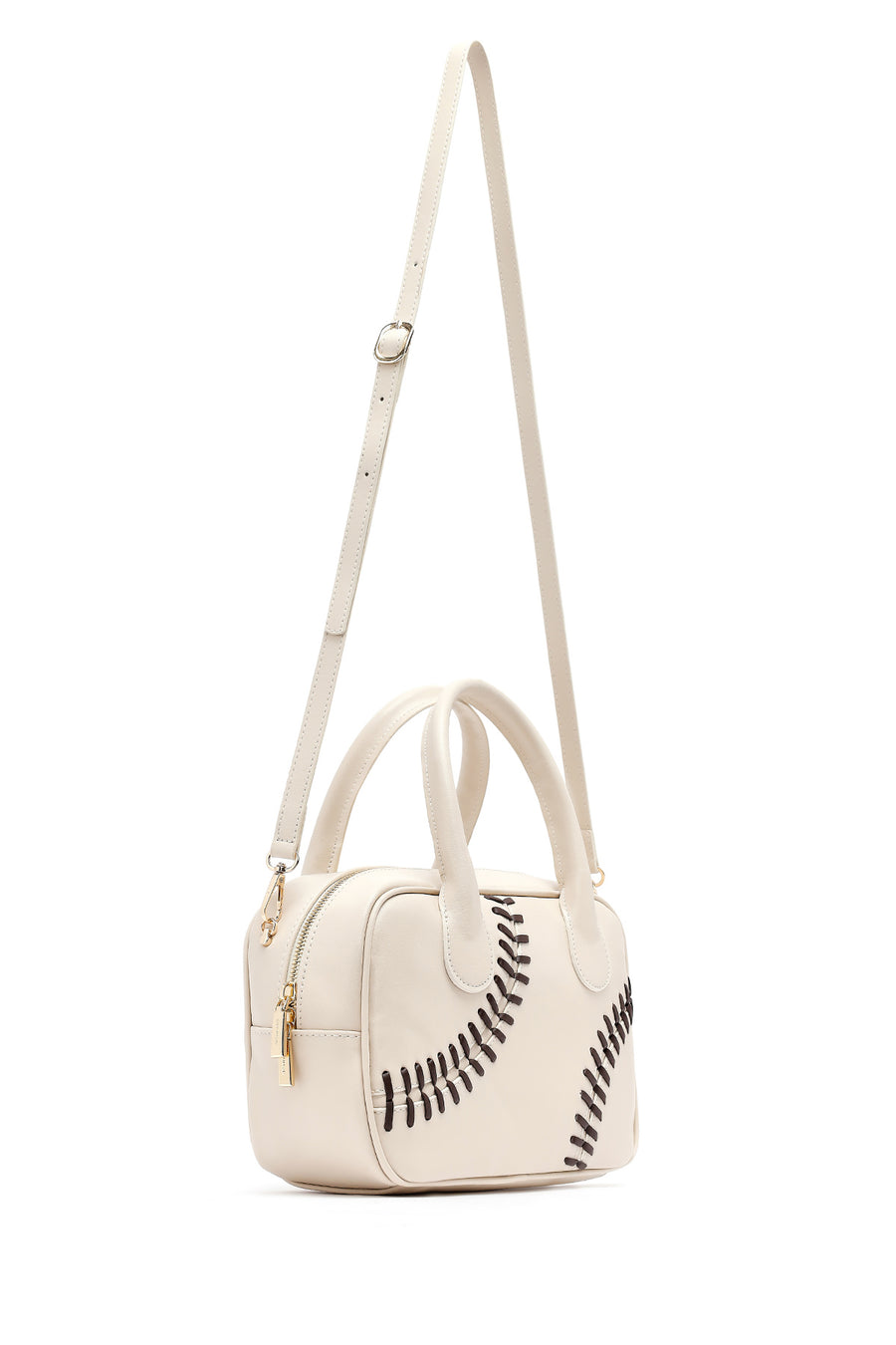Women's Cream Long Strap Classic Handbag