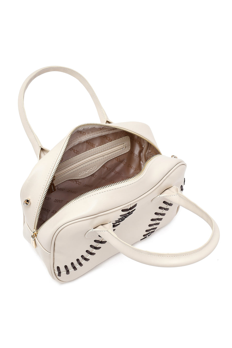 Women's Cream Long Strap Classic Handbag