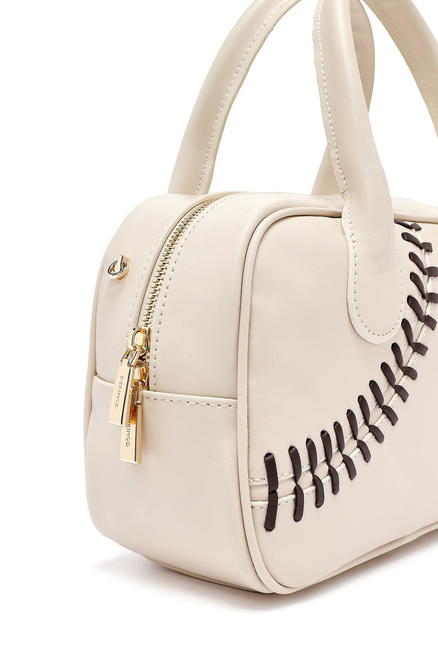 Women's Cream Long Strap Classic Handbag