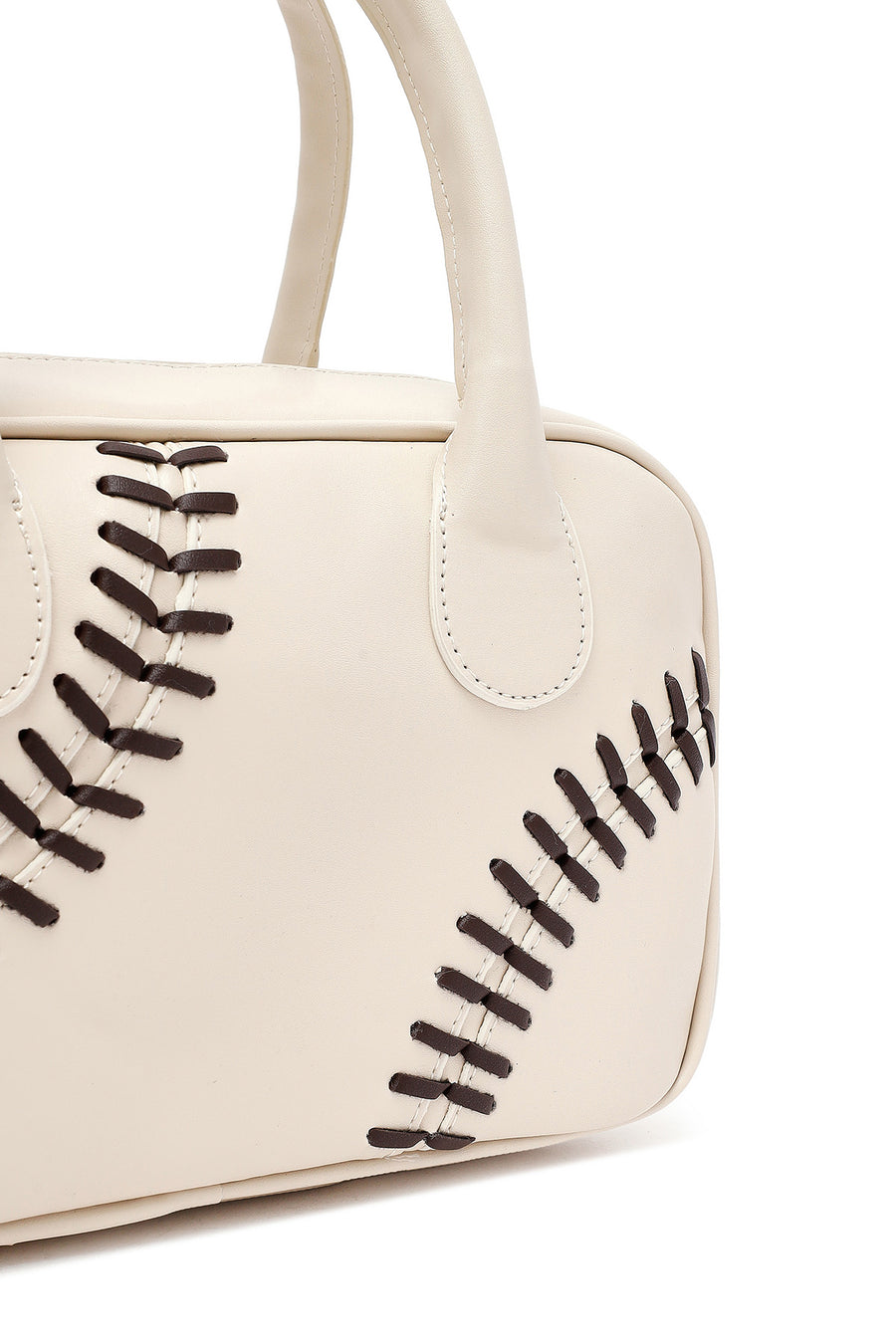 Women's Cream Long Strap Classic Handbag