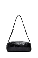Women's Black Crocodile Patterned Shoulder Bag | Derimod