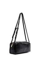 Women's Black Crocodile Patterned Shoulder Bag | Derimod
