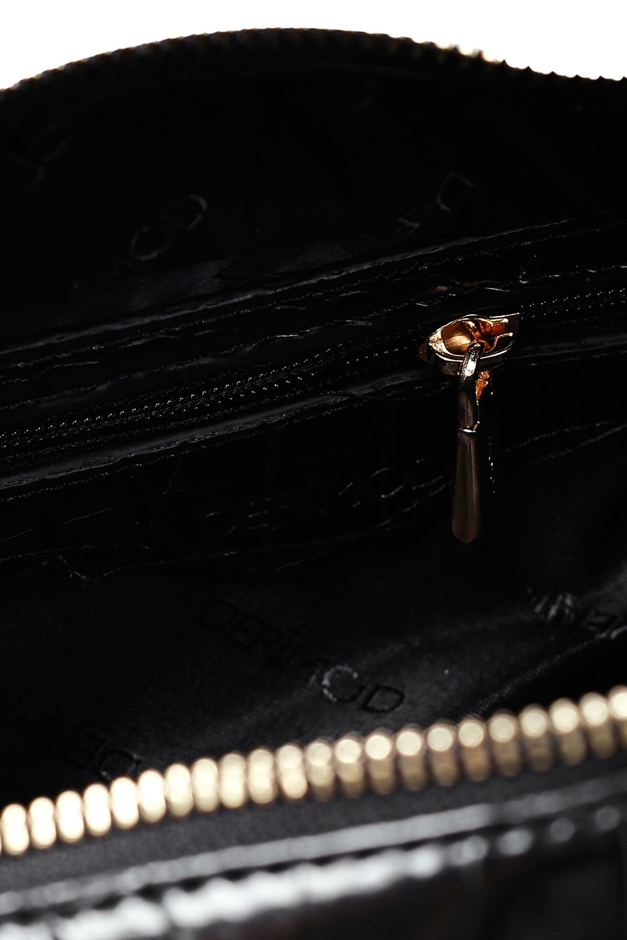 Women's Black Crocodile Patterned Shoulder Bag