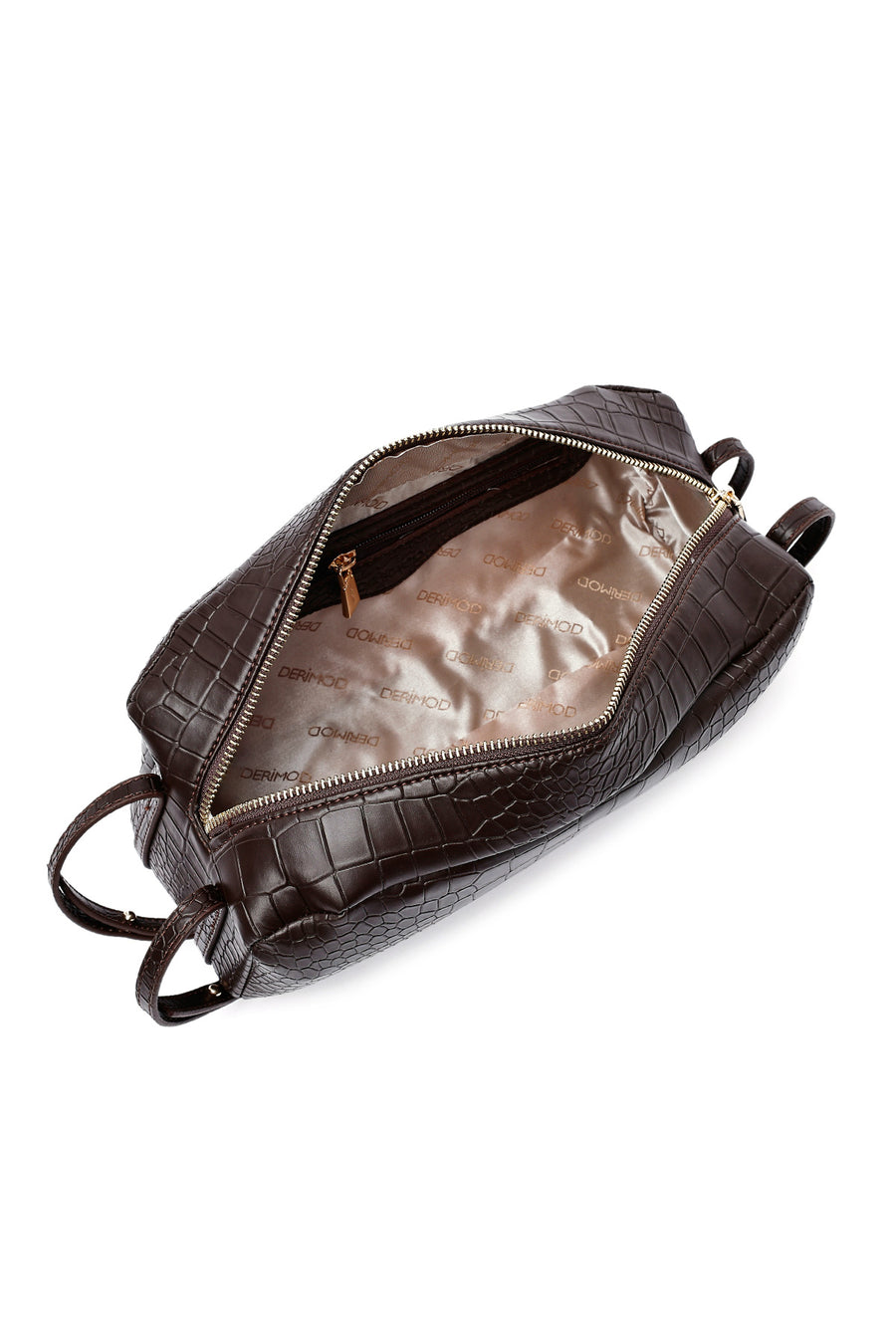 Women's Brown Crocodile Patterned Shoulder Bag