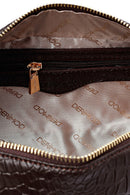 Women's Brown Crocodile Patterned Shoulder Bag | Derimod