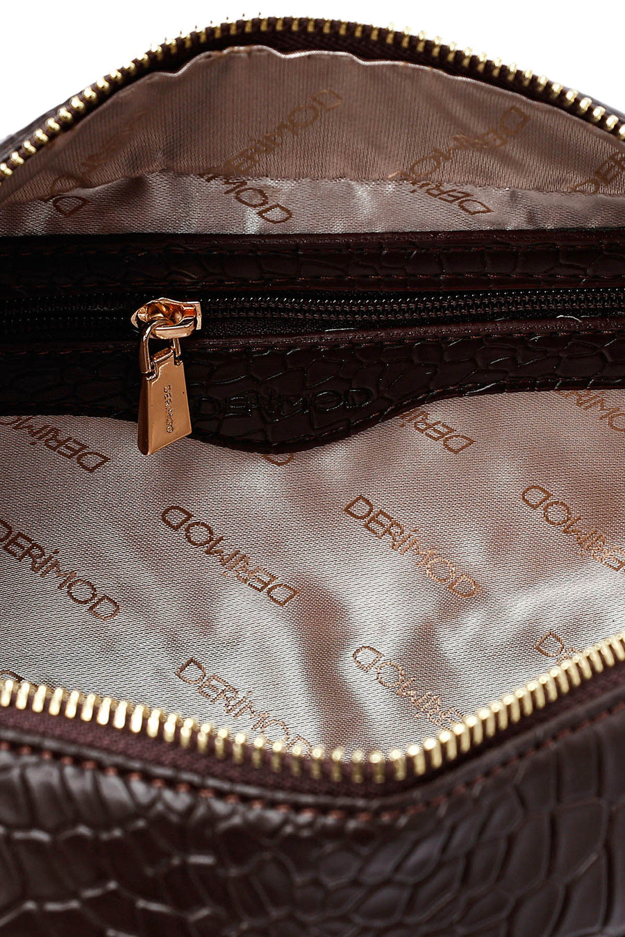 Women's Brown Crocodile Patterned Shoulder Bag