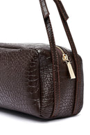 Women's Brown Crocodile Patterned Shoulder Bag | Derimod