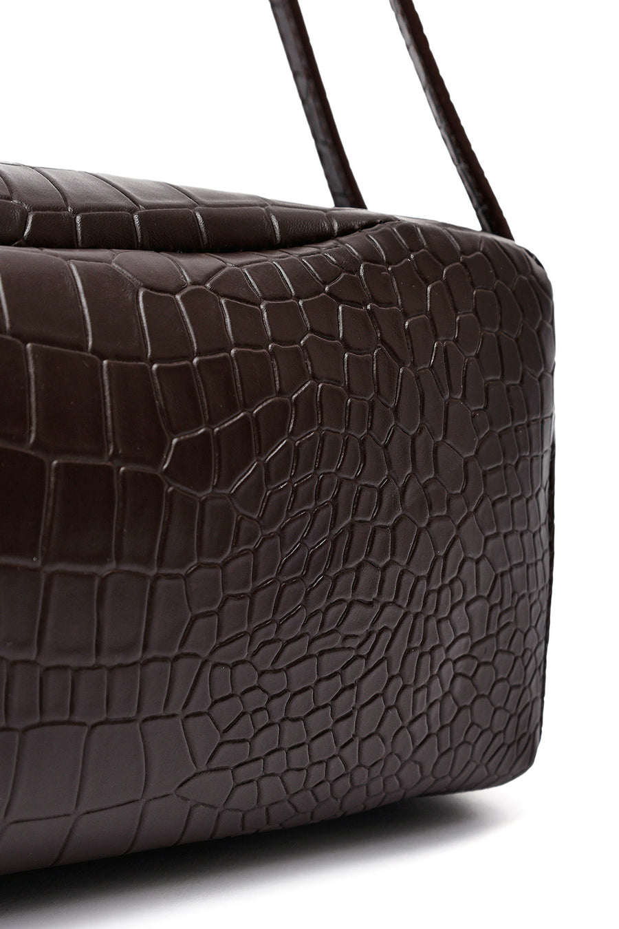 Women's Brown Crocodile Patterned Shoulder Bag