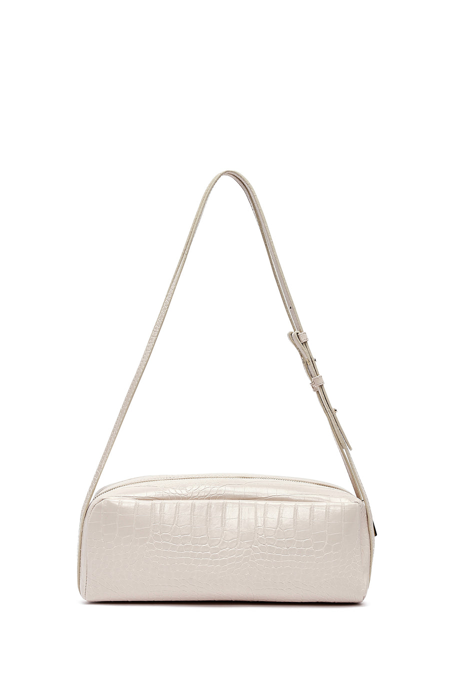 Women's Cream Crocodile Patterned Shoulder Bag