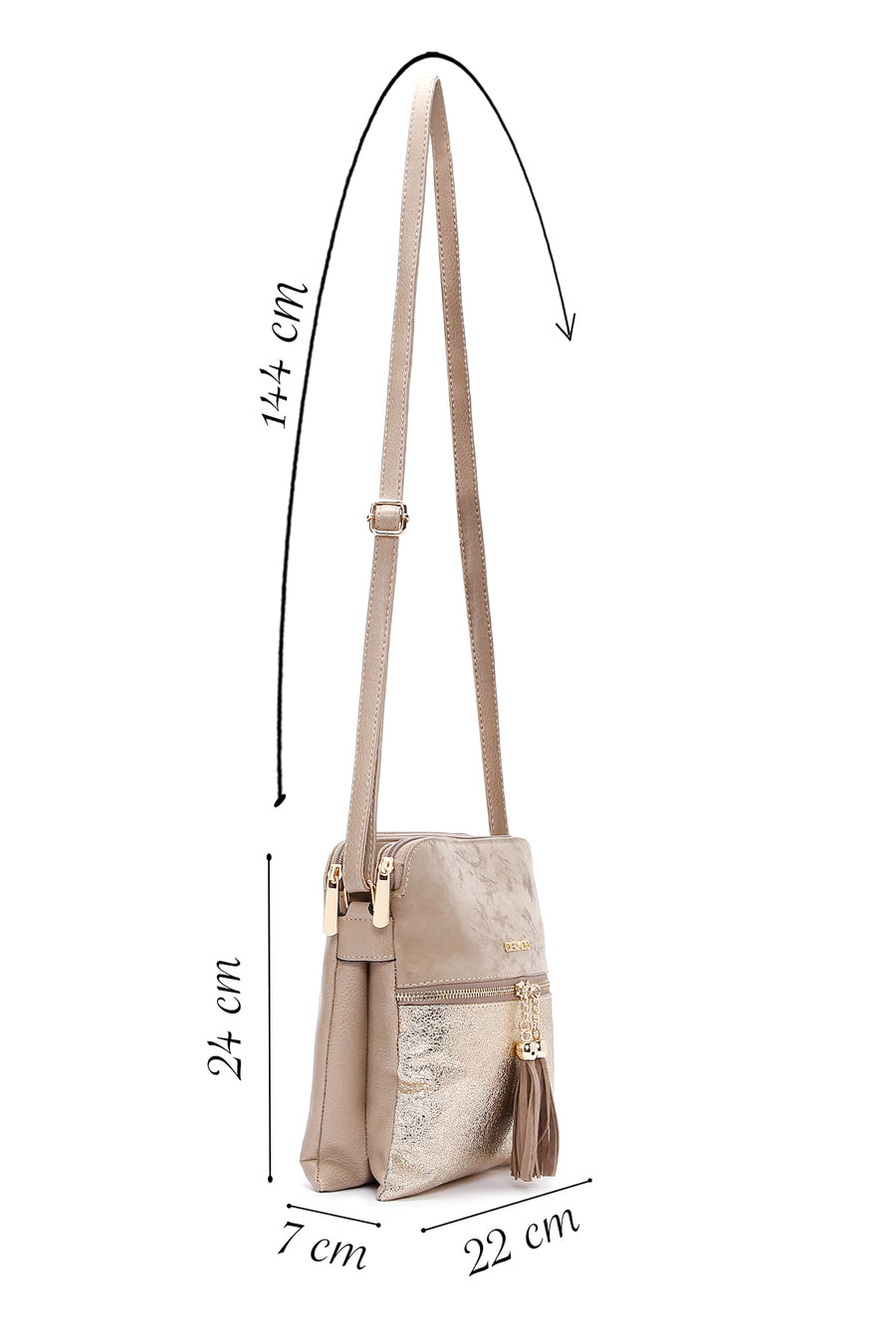 Women's Beige Long Strap Accessory Crossbody Bag