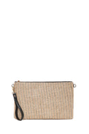 Women's Black Long Chain Strap Straw Clutch Bag | Derimod