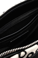 Kastamonu Stone Print Women's Black Long Strap Patterned Fabric Mini Handbag | Derimod