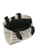 Kastamonu Stone Print Women's Black Long Strap Patterned Handbag | Derimod