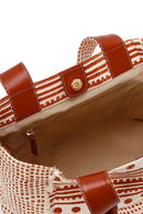 Kastamonu Stone Print Women's Brown Long Strap Patterned Handbag | Derimod