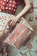 Kastamonu Stone Print Women's Brown Long Strap Patterned Handbag | Derimod