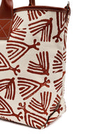 Kastamonu Stone Print Women's Tan Long Strap Patterned Fabric Shoulder Bag | Derimod