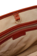 Kastamonu Stone Print Women's Tan Long Strap Patterned Fabric Shoulder Bag | Derimod