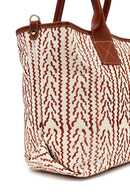 Kastamonu Stone Print Women's Tan Patterned Shoulder Bag | Derimod