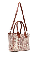Kastamonu Stone Print Women's Tan Patterned Shoulder Bag | Derimod