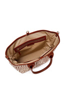 Kastamonu Stone Print Women's Tan Patterned Shoulder Bag | Derimod