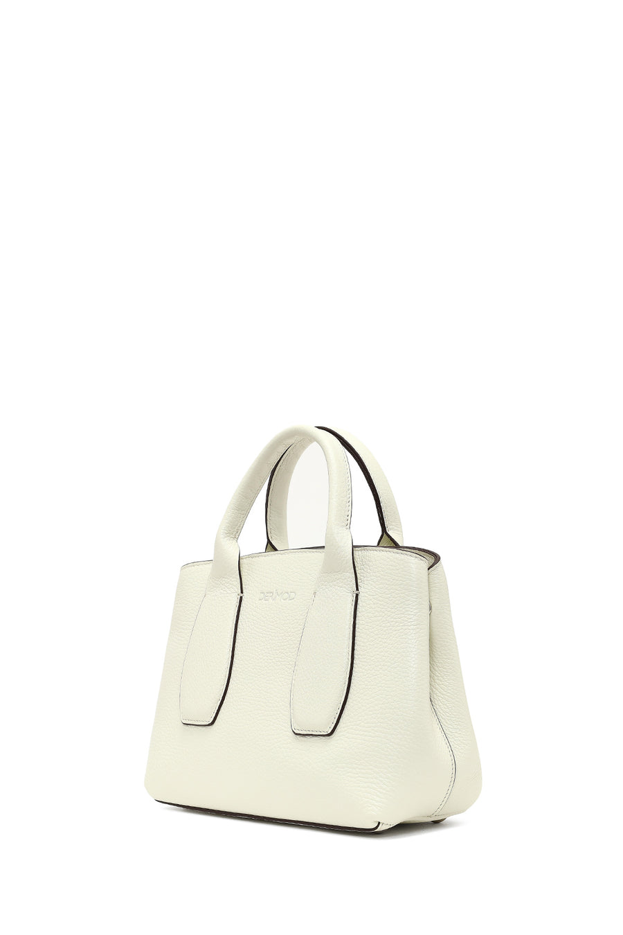 Women's Cream Long Strap Classic Leather Handbag
