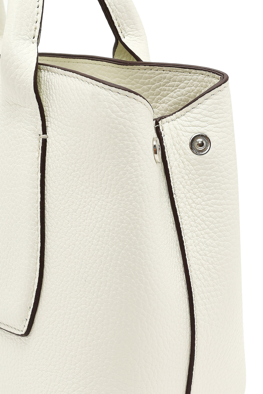 Women's Cream Long Strap Classic Leather Handbag
