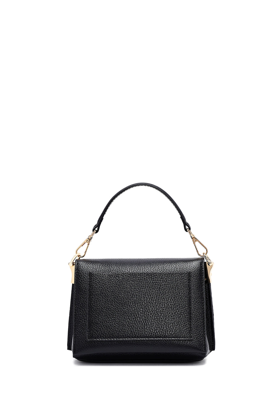 Woman Black Long Strap Leather Mini Crossbody Bag