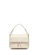 Woman Cream Long Strap Leather Mini Crossbody Bag | Derimod