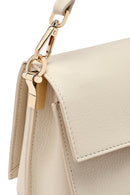 Woman Cream Long Strap Leather Mini Crossbody Bag | Derimod