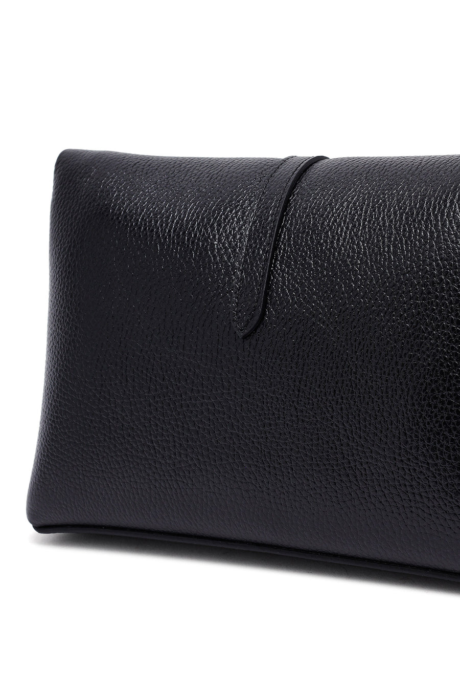 Woman Black Long Strap Leather Crossbody Bag