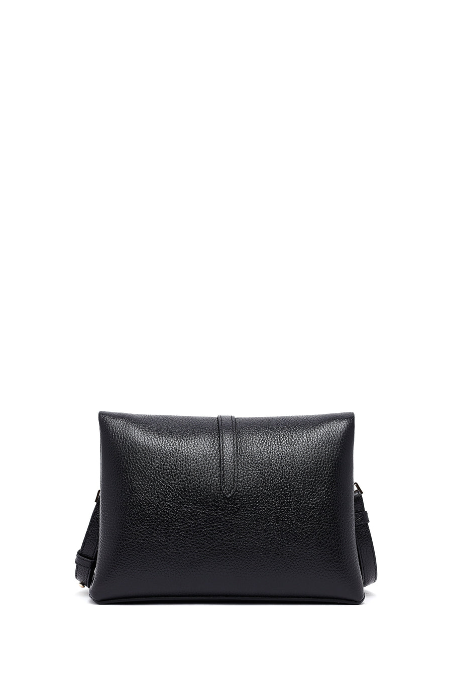 Woman Black Long Strap Leather Crossbody Bag