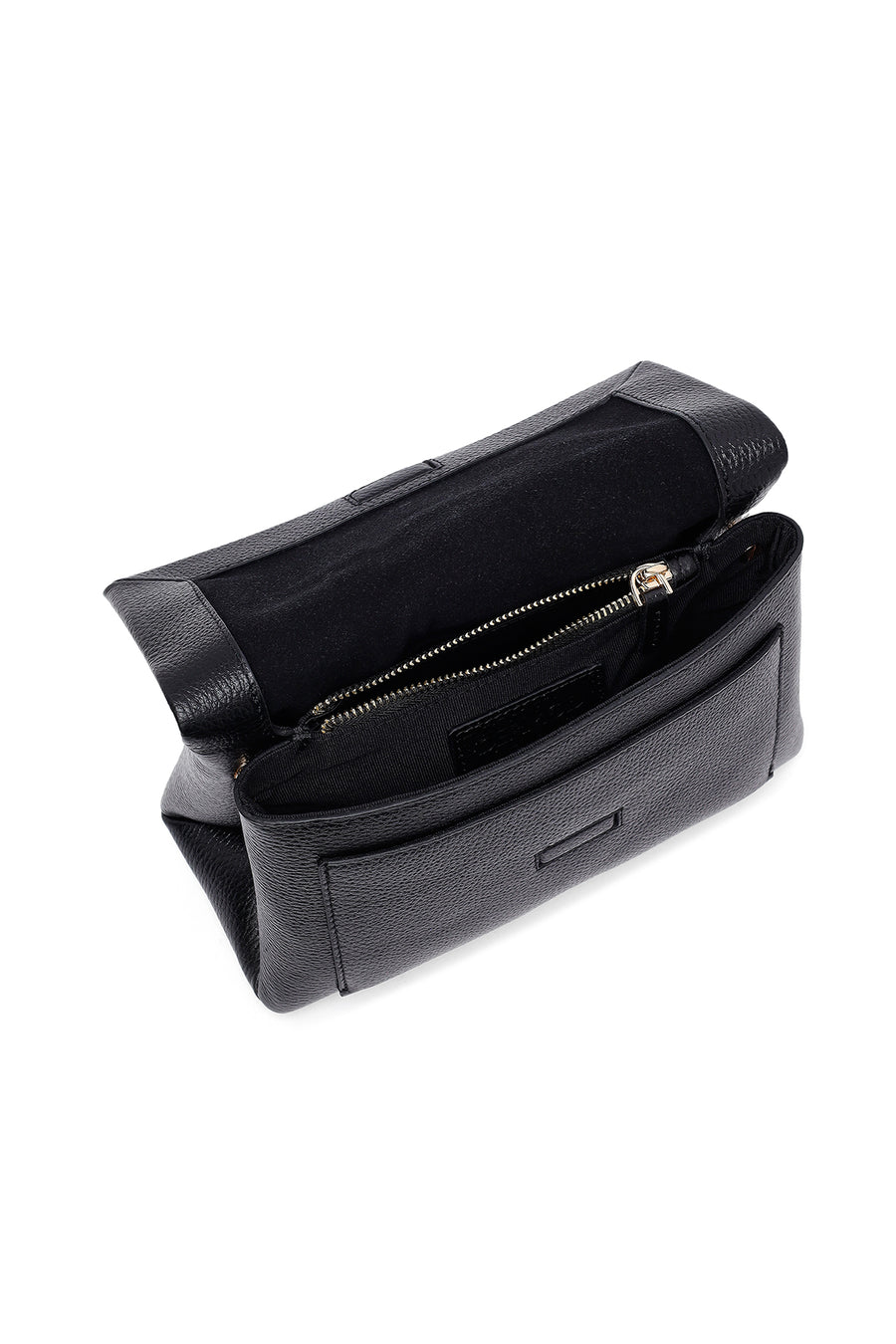 Woman Black Long Strap Leather Crossbody Bag