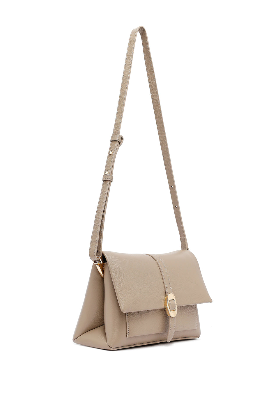 Woman Mink Long Strap Leather Crossbody Bag
