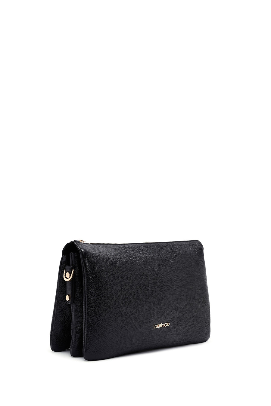 Woman Black Long Strap Leather Shoulder bag
