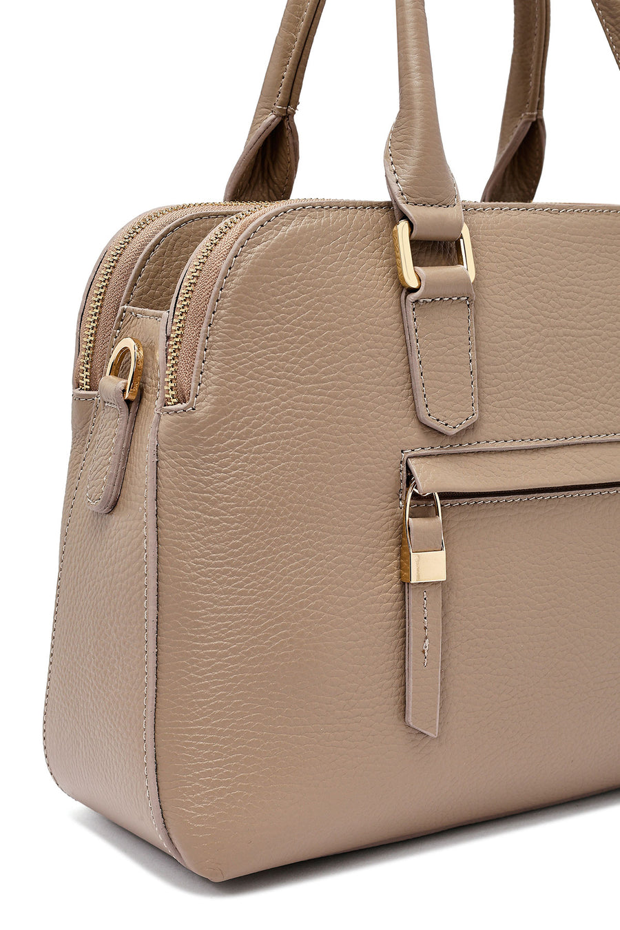 Woman Mink Long Strap Leather Classic Handbag
