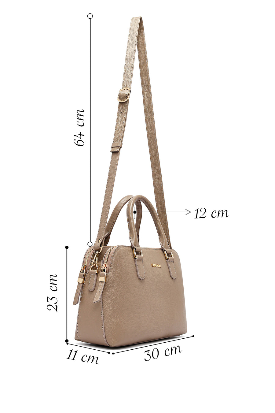 Woman Mink Long Strap Leather Classic Handbag
