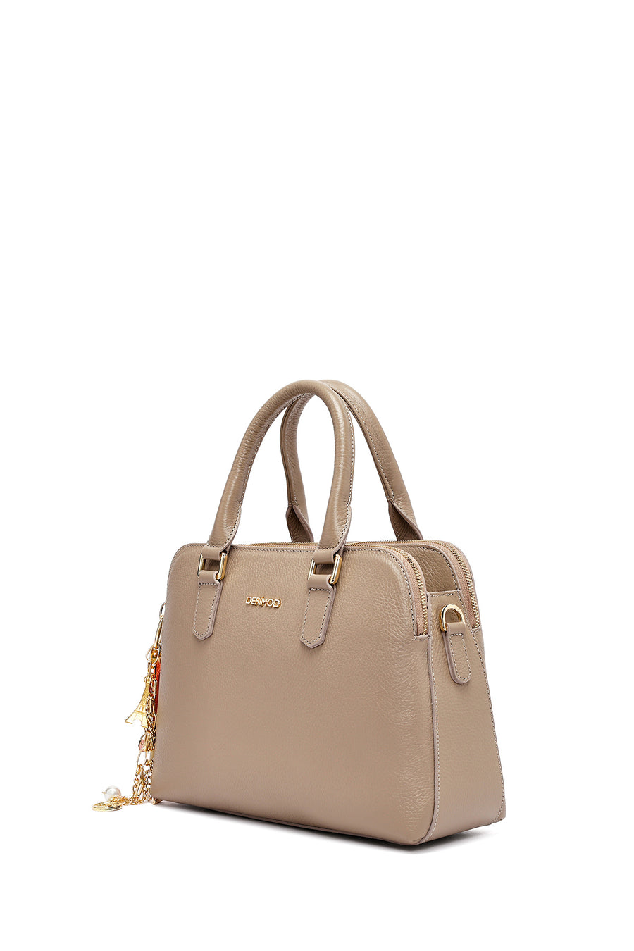 Woman Mink Long Strap Leather Classic Handbag