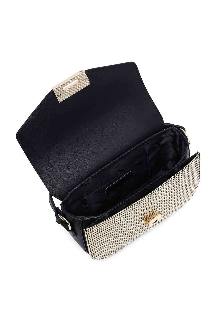 Woman Black Long Strap Crossbody Bag